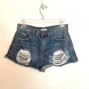 Forever 21 blue Jean ripped shorts